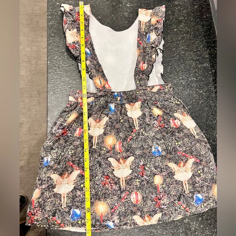 Kip & Co Flower Fairies Christmas Angel Heirloom Linen Pinafore Dress - Picture 12 of 13